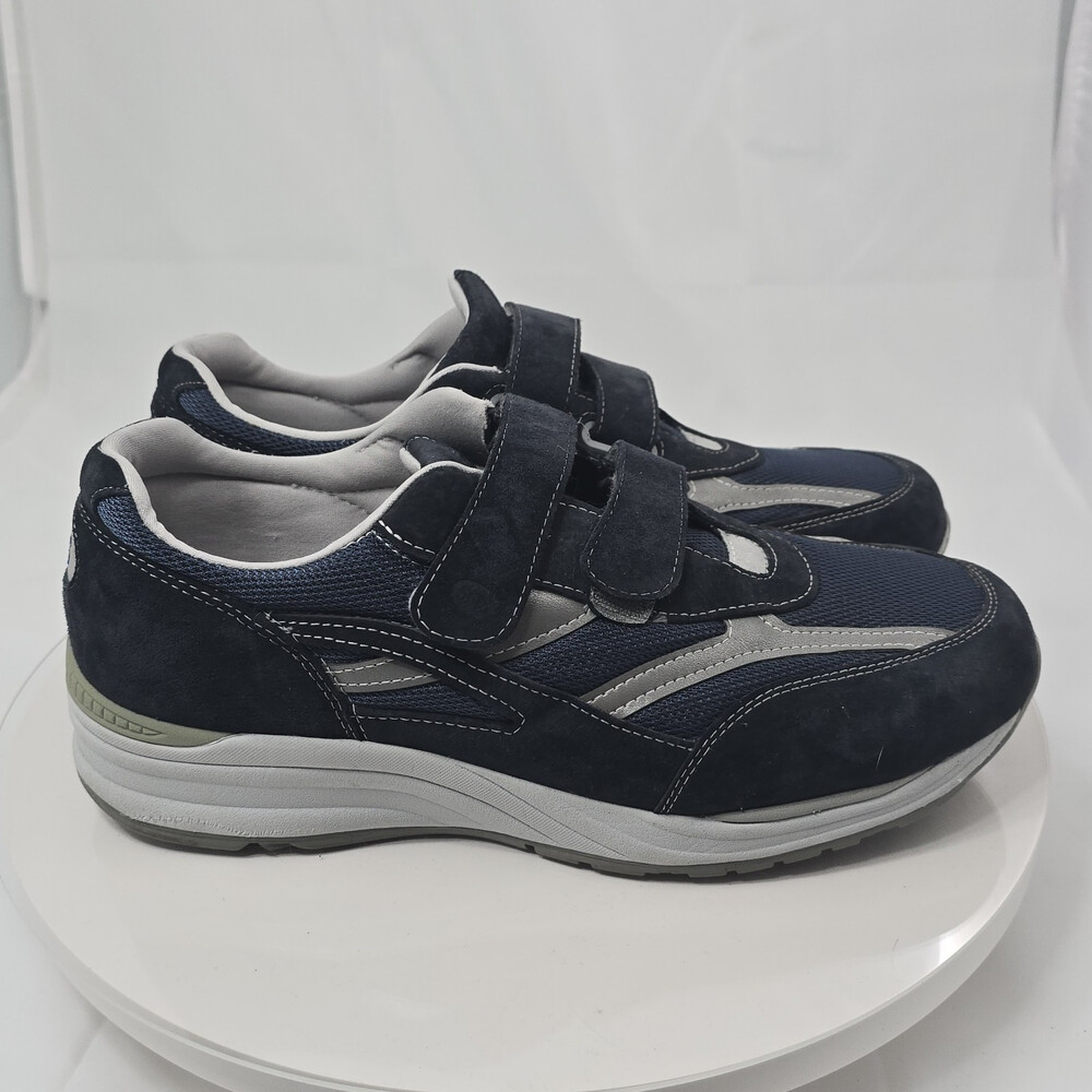 SAS JV Mesh-EZ Strap Walking Sneaker Shoes Men 15 M Blue Suede Comfort Orthopedi